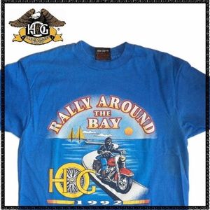 HARLEY DAVIDSON Tshirt L HOG 1992 Rally Around Bay